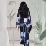 geometric black and grey statement suit