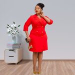 royal red executive blazer dress