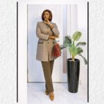 elegant structured button front office set