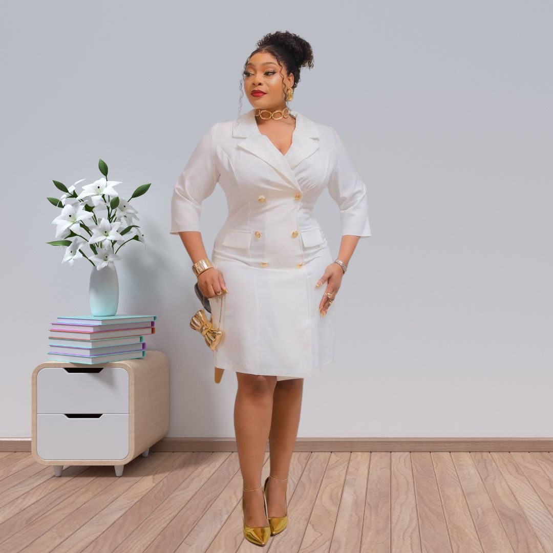 royal red executive blazer dress