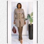 elegant structured button front office set