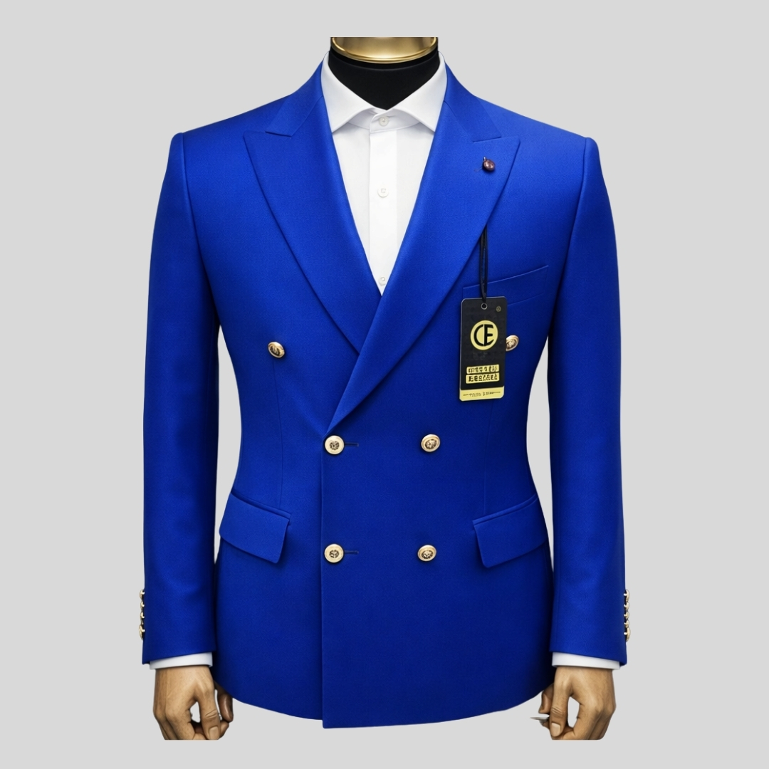 elegant seafoam green double breasted suit