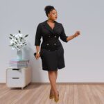 royal red executive blazer dress