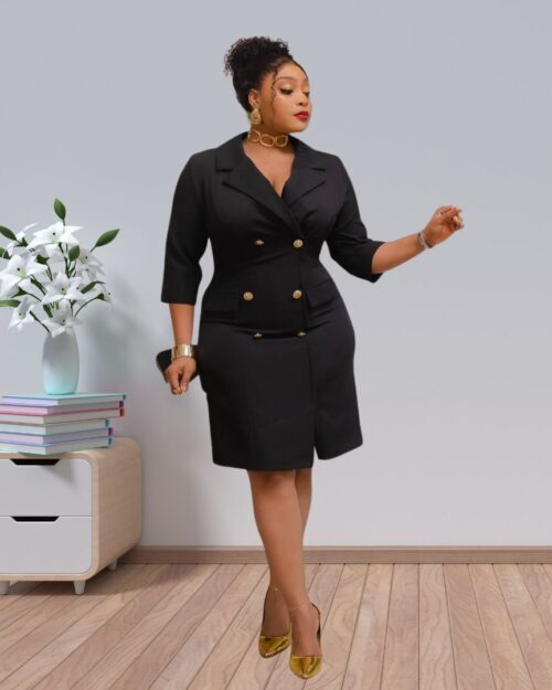 royal red executive blazer dress