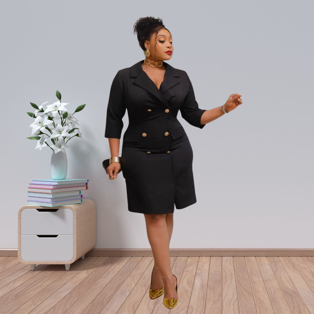 royal red executive blazer dress