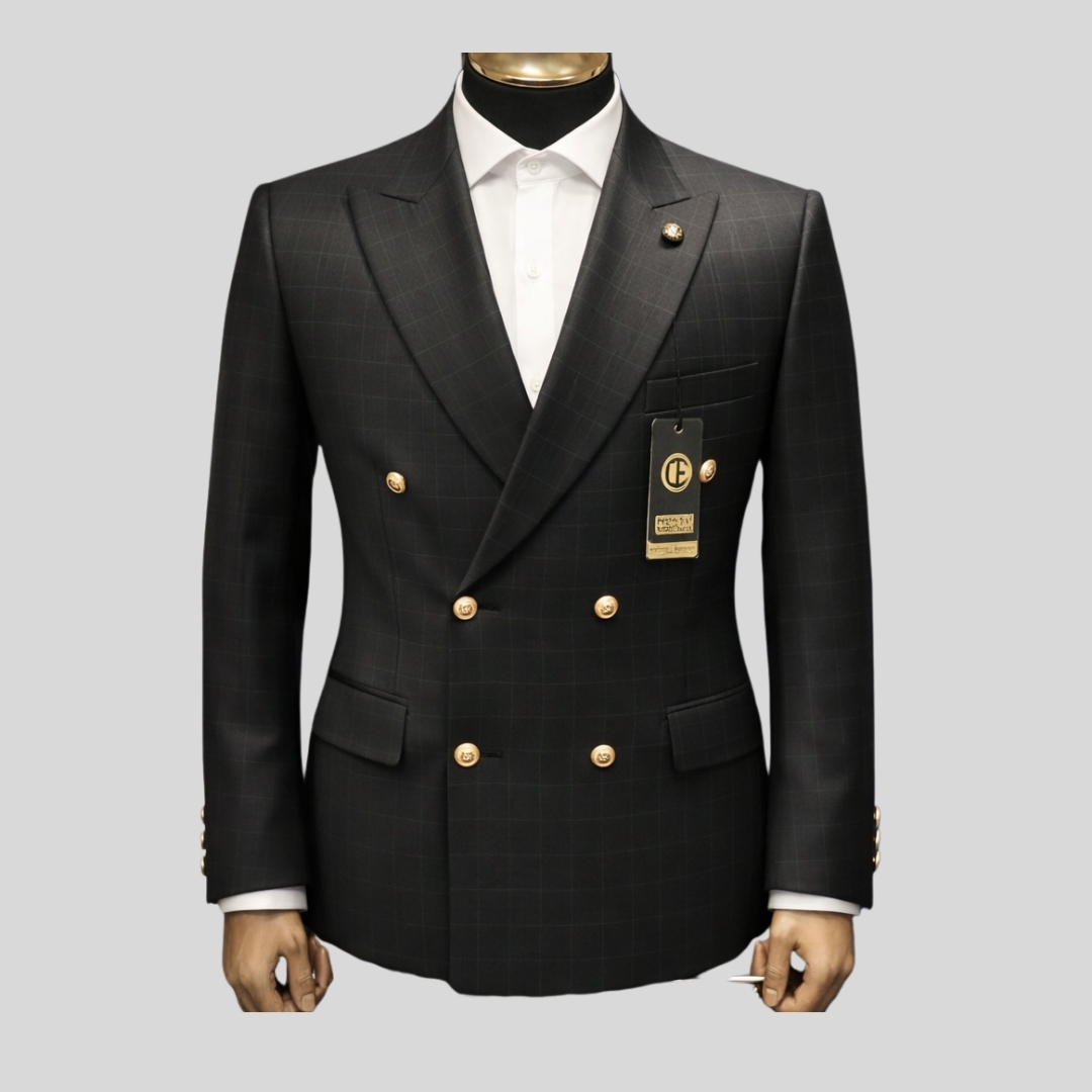 elegant seafoam green double breasted suit