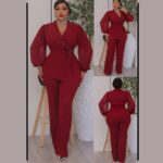 elegant wrap embellished power suit